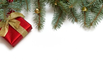 christmas tree with red ribbon