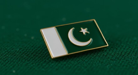 Elegant National Identity &ndash; Crescent & Star Badge on Fabric