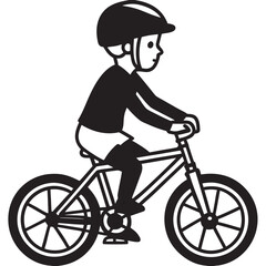 silhouette of a boy on a bicycle