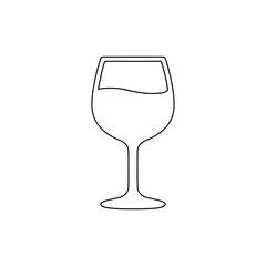 Empty wine glass isolated on white background with clear reflection