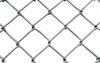 Fototapeta premium Chain link fence on white background,png