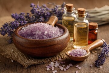 Lavender-infused bath salts and oils