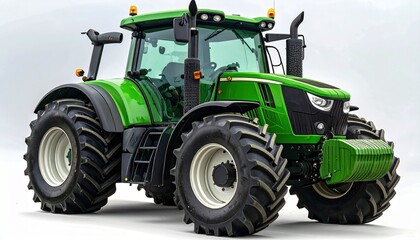 Obraz premium green tractor isolated on white