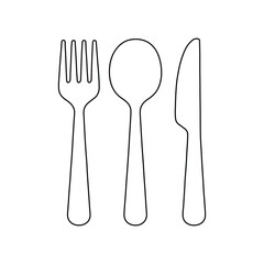 Fork spoon and knife cutlery set on white background vector illustration