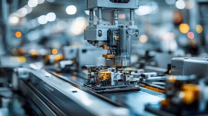 Fototapeta premium industrial IoT sensors on modern machinery
