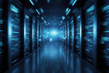 A futuristic digital data center.created with the help of artificial intelligence.