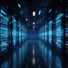 A futuristic digital data center.created with the help of artificial intelligence.
