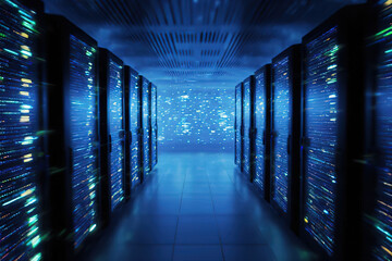 A futuristic digital data center.created with the help of artificial intelligence.