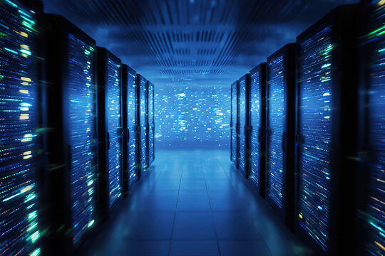 A futuristic digital data center.created with the help of artificial intelligence.
