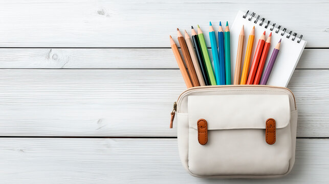 Back to school concept with backpack, books and stationery.