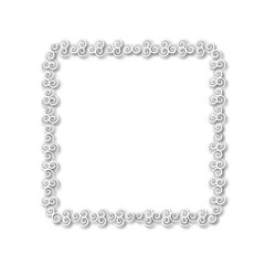 White beautiful vintage vector frame on a white background. SVG