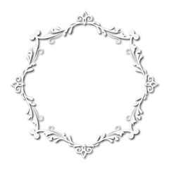 White beautiful vintage vector frame on a white background. SVG