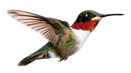 Ruby-Throated Hummingbird in Mid-Air A Stunning Bird A Dynamic and Graceful Creature in Action