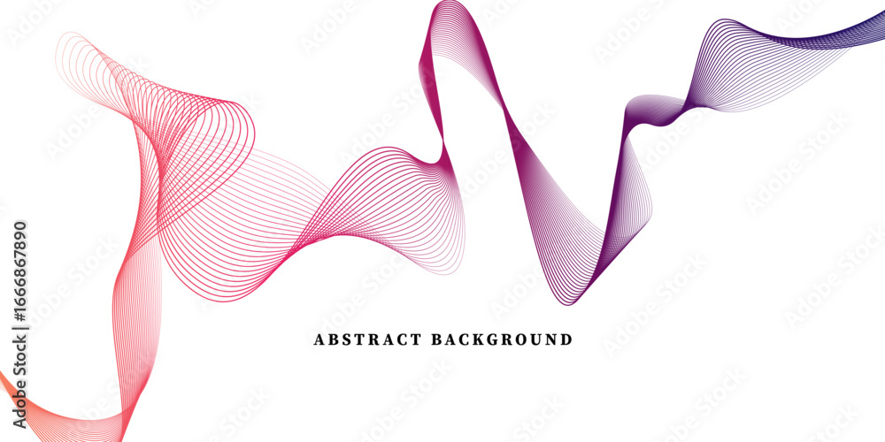 Poster abstract flowing wavy lines. colorful dynamic wave. vector design element for concept of music, part