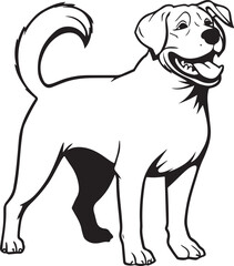 vector illustration of a black dog