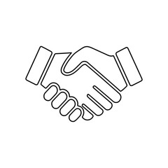 Naklejka premium Handshake icon and vector illustration of business agreement between people