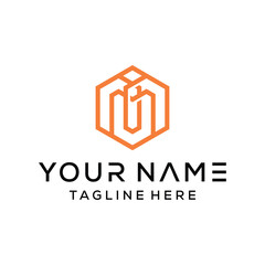 letter MU UM logo icon designs vector geometric. logo design and business card © Irwan