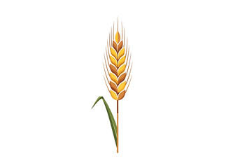 A stylized illustration of a wheat ear against a dark background, showcasing warm yellow and brown tones.