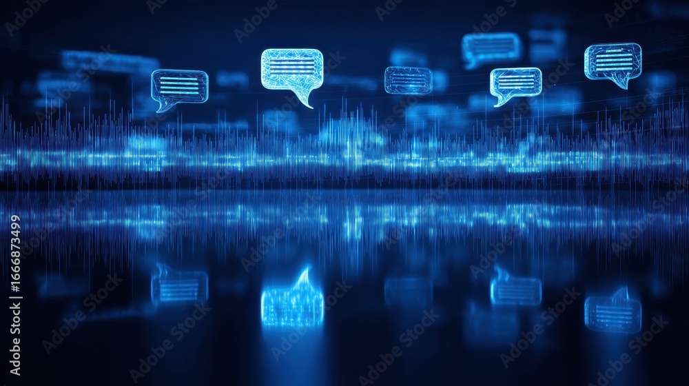 Poster professional ai voice recognition and real-time speech to text multilingual translation with digital