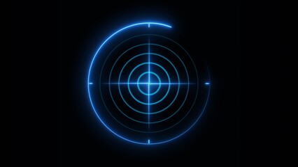 Technology Neon light Plane radar, Ship radar icon concept background illustration.	