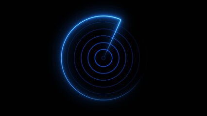 Technology Neon light Plane radar, Ship radar icon concept background illustration.	