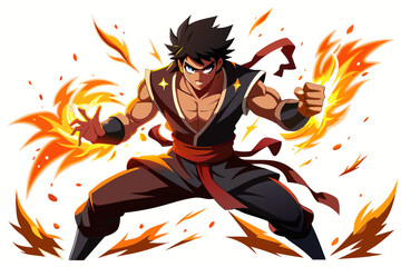 Fototapeta premium Minimalist black and white vector illustration of an anime boy silhouette with messy hair and sharp features. Perfect for manga, anime artwork, character design, digital art, graphic design projects, 