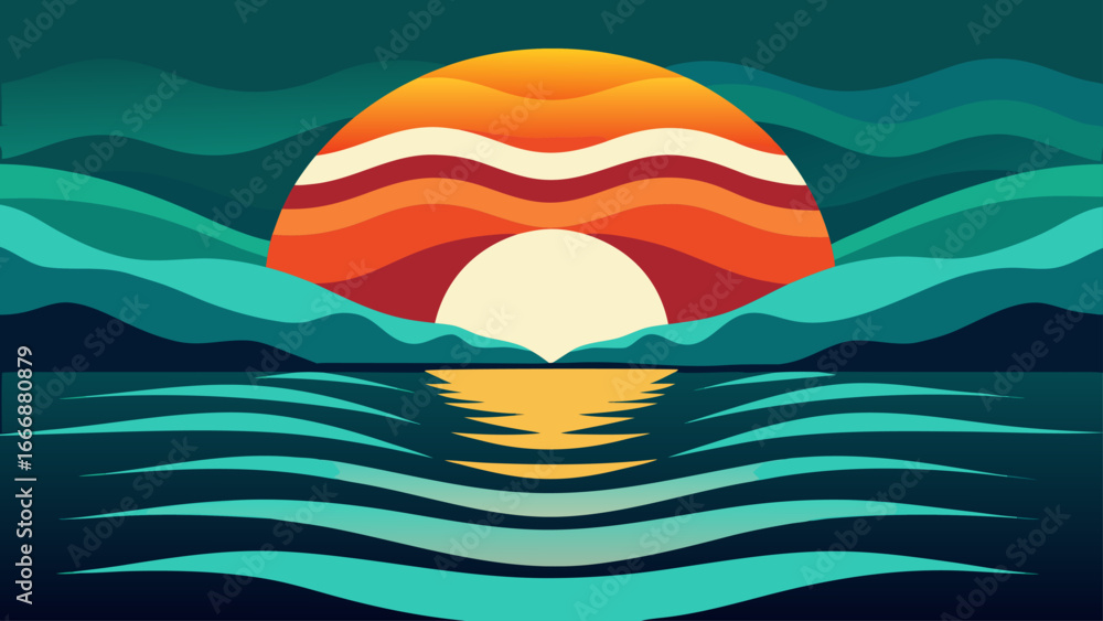 Poster elegant symmetrical abstract design with geometric elements