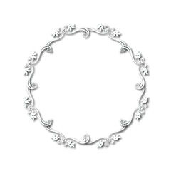 White beautiful vintage vector frame on a white background. EPS 10