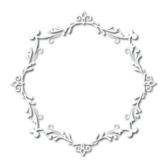 White beautiful vintage vector frame on a white background. EPS 10
