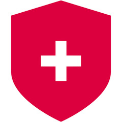 Obraz premium red silhouette shield plus icon