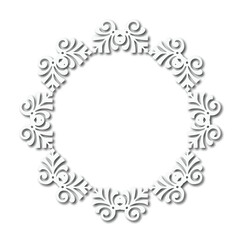 White beautiful vintage vector frame on a white background. EPS 10