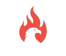 Eagle Falcon Fire Design logo illustration