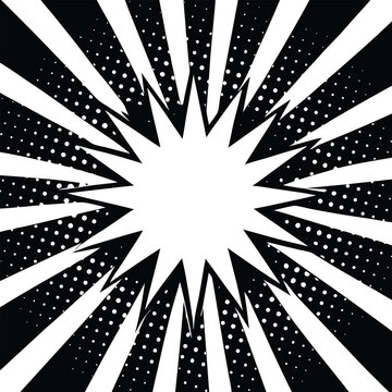 a black and white comic book style explosion