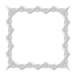 White beautiful vintage vector frame on a white background. EPS 10