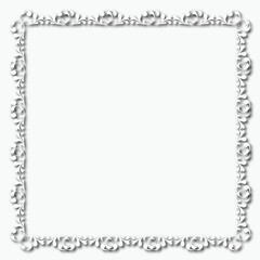 White beautiful vintage vector frame on a white background. EPS 10