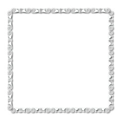 White beautiful vintage vector frame on a white background. EPS 10