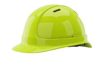 Protective safety helmet in vibrant chartreuse for construction and industrial work compliance and safety