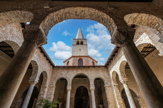 Porec, Croatia, 19 April 2025 - Interior view of the Euphrasian Basilica (Eufrazijeva bazilika)