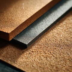 Three Textured Rectangular Blocks: Brown and Gray