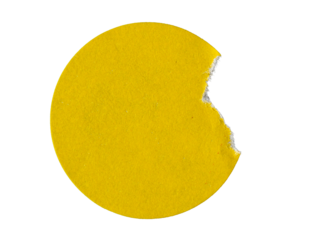 PNG Blank yellow glued sticky round label sticker cut out design element