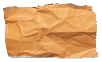Ripped orange paper torn edges with transparent background paper tear