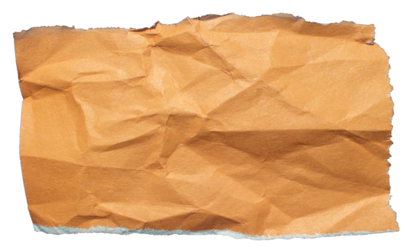 Ripped orange paper torn edges with transparent background paper tear