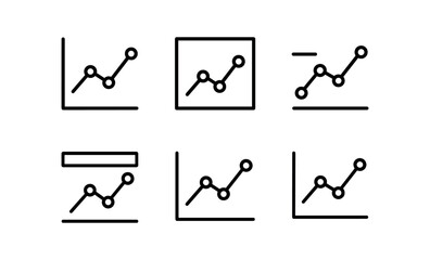 vector outline icons time tracking tool (analytics graph): line plot axis labels data dots legend box title bar shadow smear.