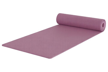 Rolled yoga mat ready for a relaxing workout session, promoting wellness and mindfulness