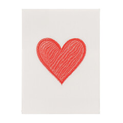 Red heart illustration on white background for love and affection  