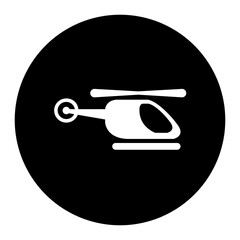 black and white illustration of helicopter icon 