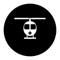 black and white illustration of helicopter icon 