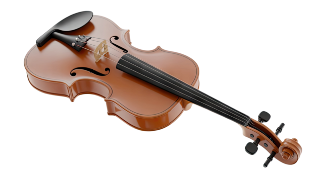 Elegant violin resting on a black background, perfect for music, art, and performance themes