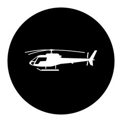 black and white illustration of helicopter icon 