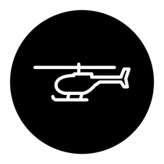 black and white illustration of helicopter icon 